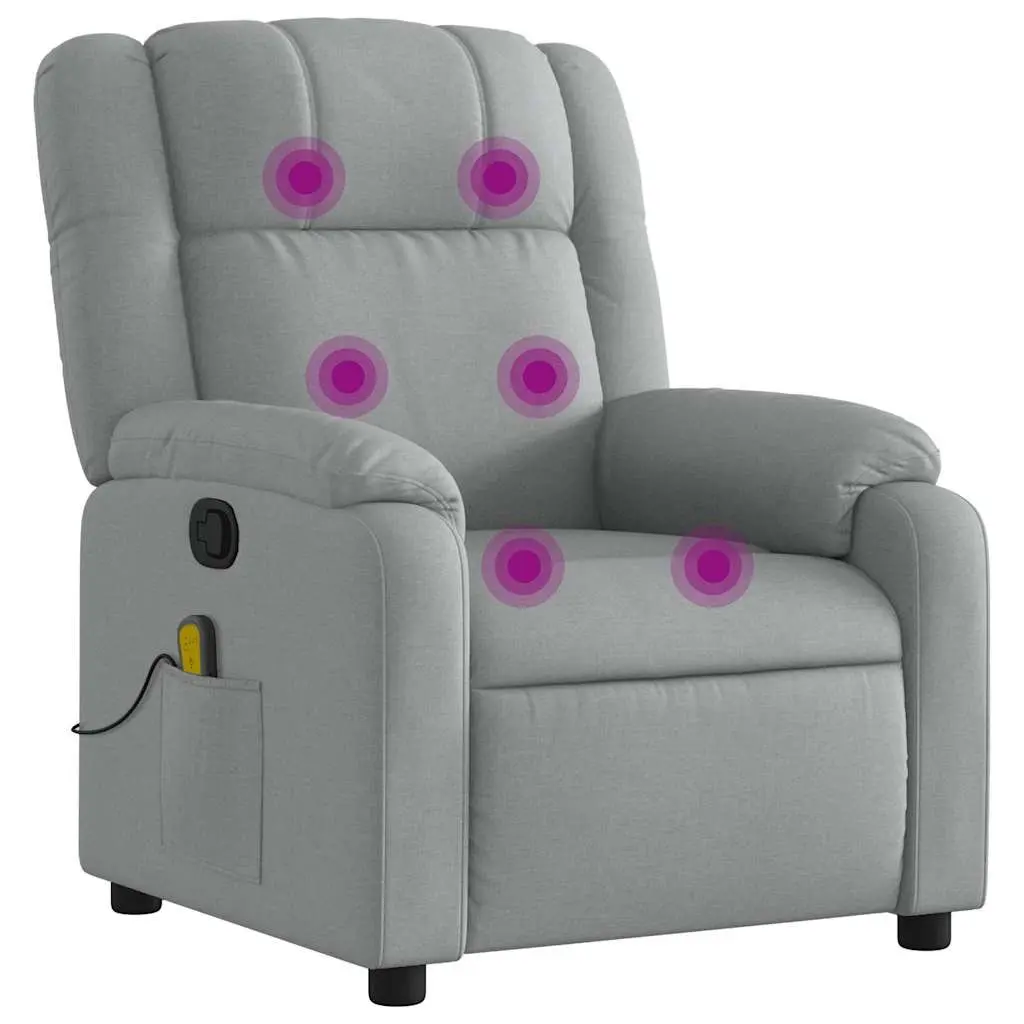 Light Grey Fabric Massage Recliner Chair with Vibration