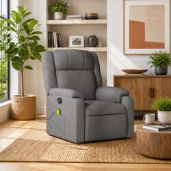 Dark Grey Fabric Massage Recliner Chair with 6 Vibrating Points