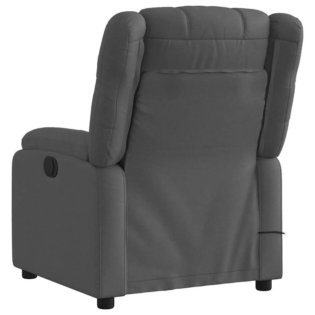 Massage Recliner Chair Fabric Dark Grey Manual Recline Vibration 6 Points