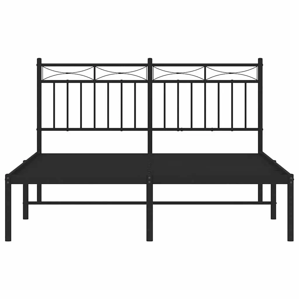 Metal Bed Frame Powder-coated Steel 135x190 cm Black