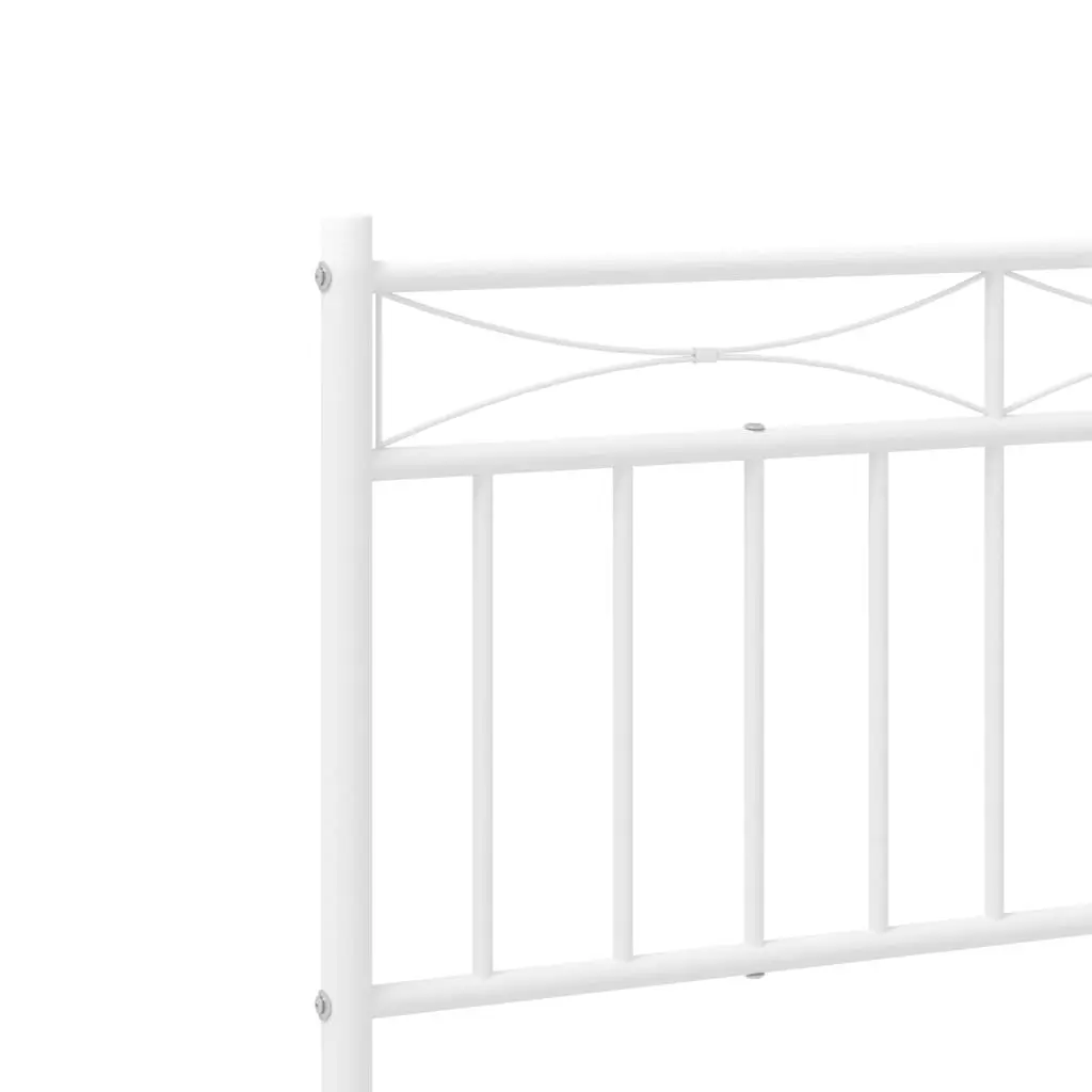 Metal Bed Frame Powder-coated Steel King Size 183x203 cm White