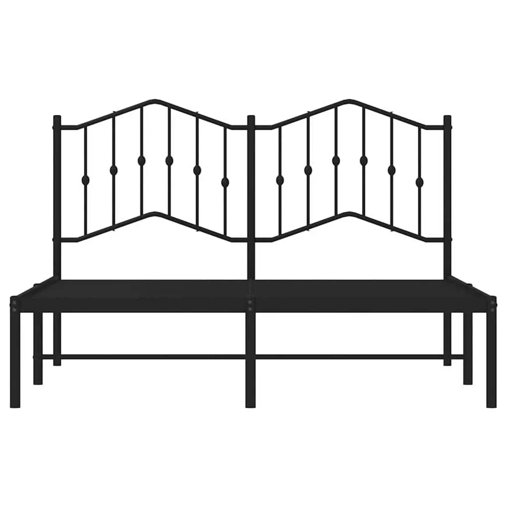 Black Metal Bed Frame with Headboard 150x200 cm