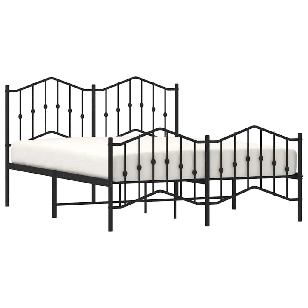 Queen Size Metal Bed Frame with Headboard and Footboard