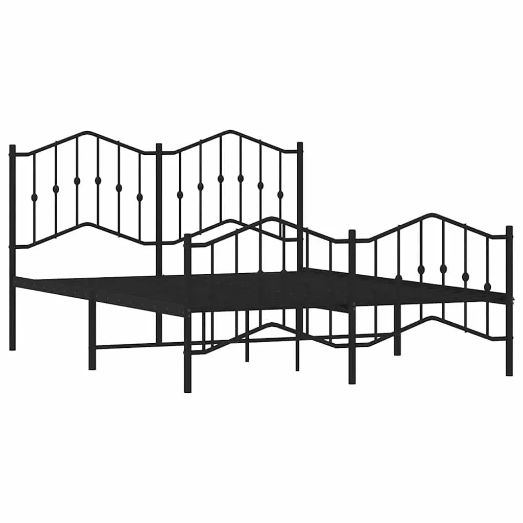 Queen Size Metal Bed Frame with Headboard and Footboard