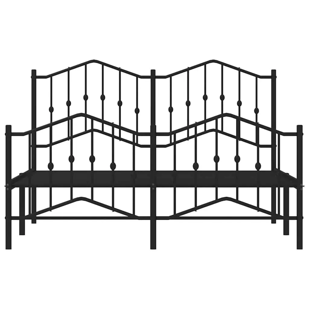 Queen Size Metal Bed Frame with Headboard and Footboard