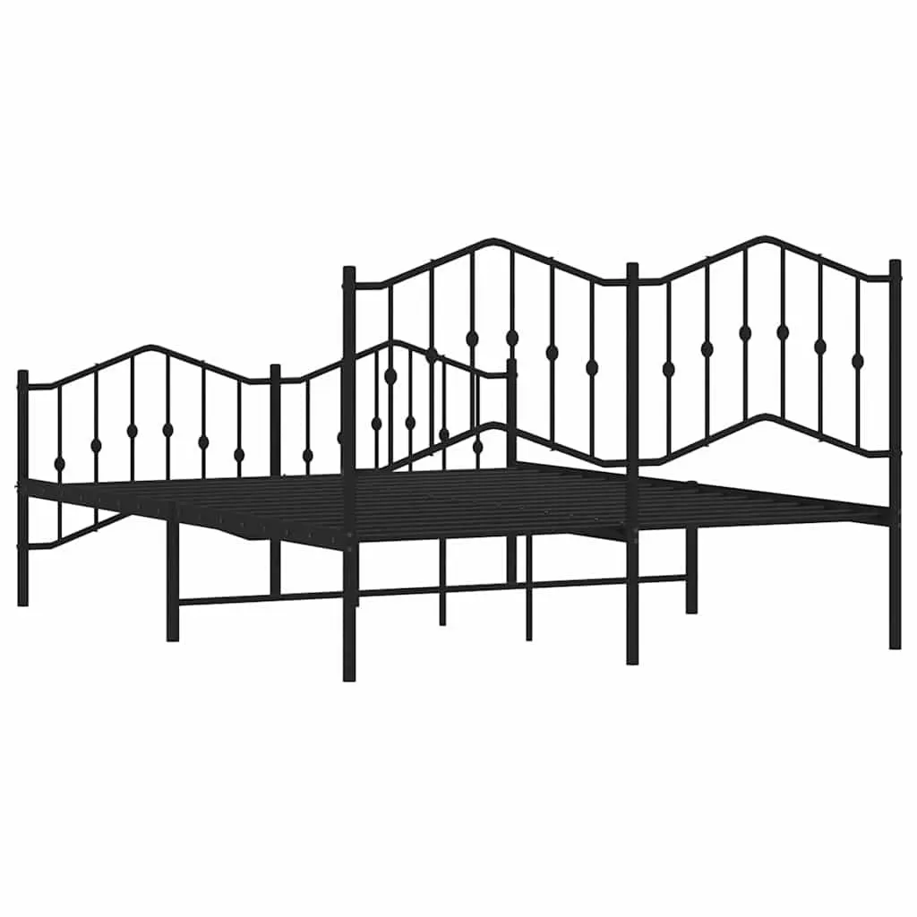 Queen Size Metal Bed Frame with Headboard and Footboard