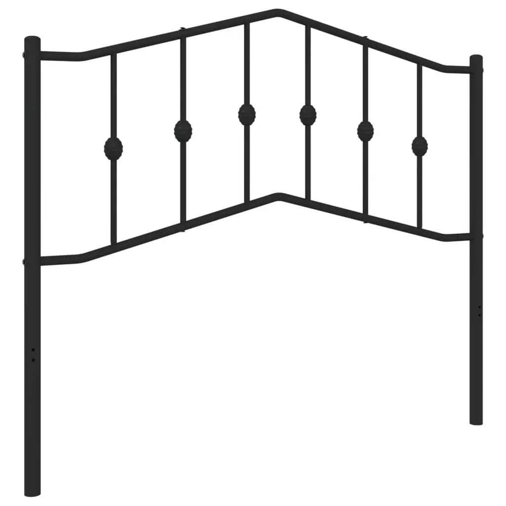 Black Metal Headboard 107cm for Bed Frame Support