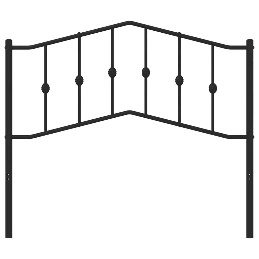 Black Metal Headboard 107cm for Bed Frame Support