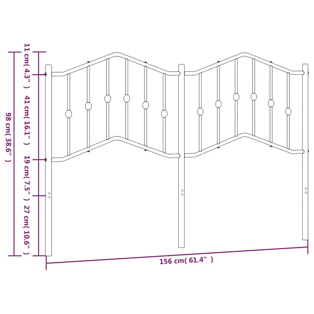 Black Metal Headboard for 150cm Beds