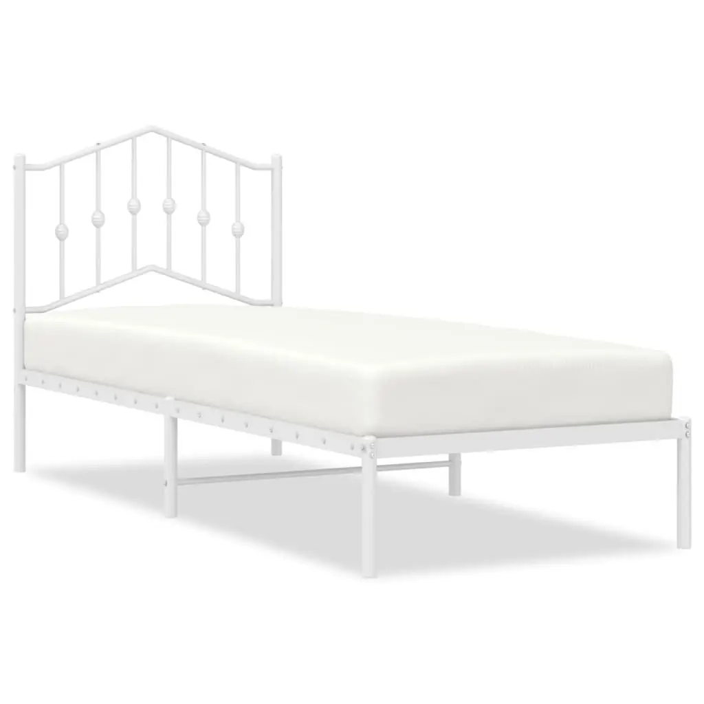 Metal Bed Frame Powder-coated Steel 90x190 cm White