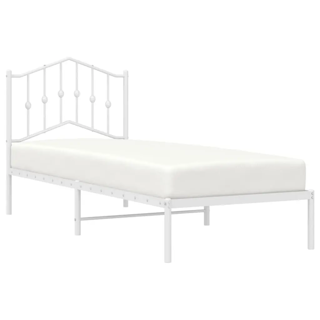 Metal Bed Frame Powder-coated Steel 90x190 cm White