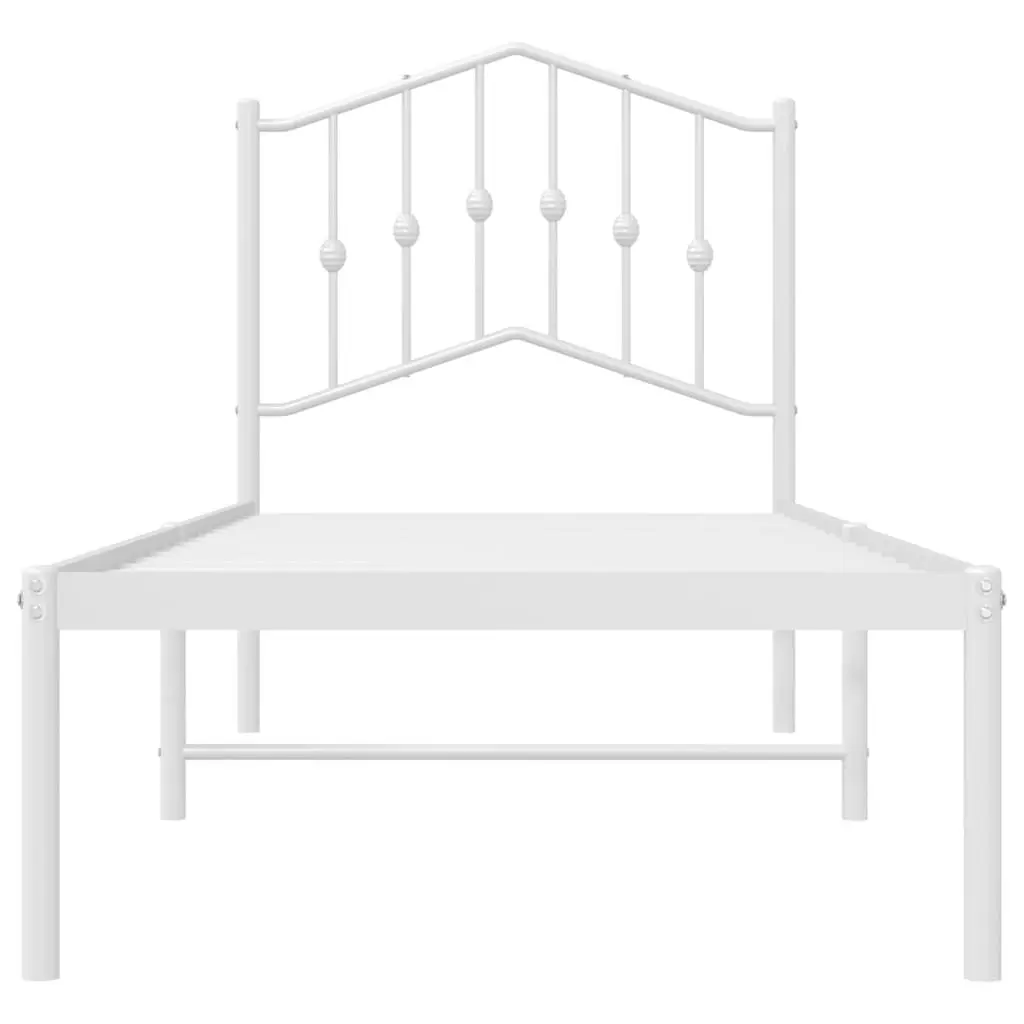 Metal Bed Frame Powder-coated Steel 90x190 cm White