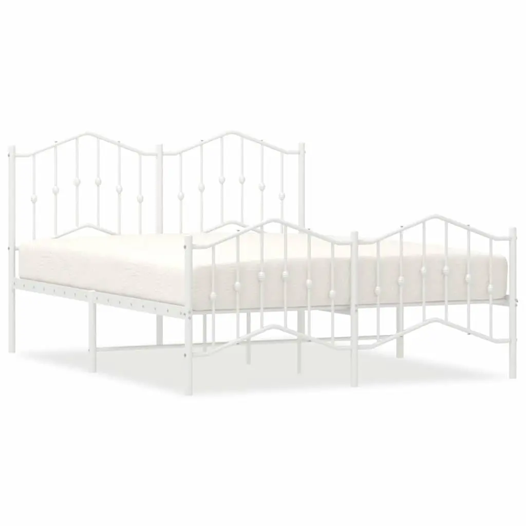 Metal Bed Frame Powder-coated Steel 150x200 cm White