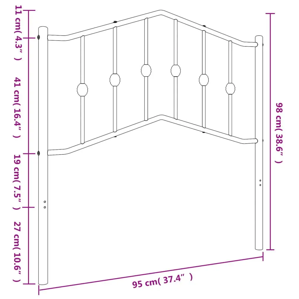 Metal Headboard 90cm Bed Support Frame