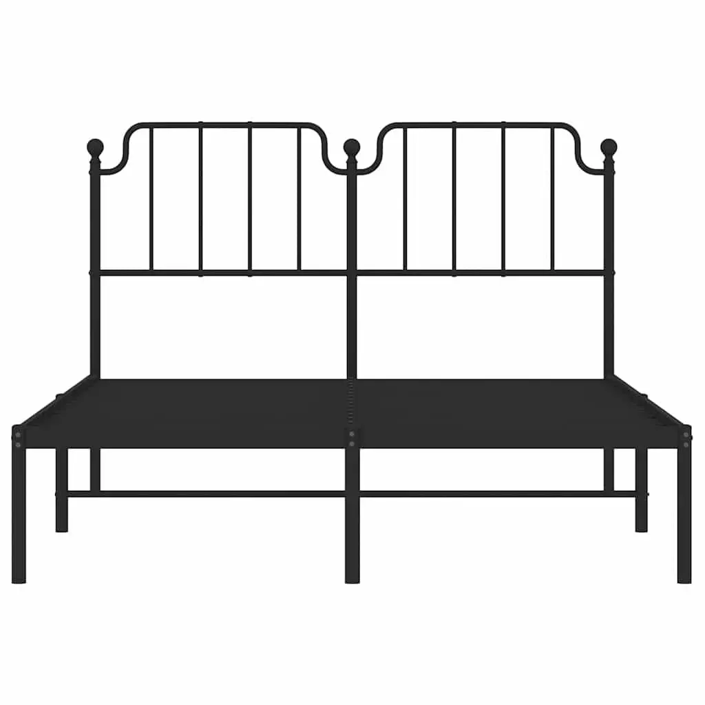 Metal Bed Frame Steel 150x200 cm Black