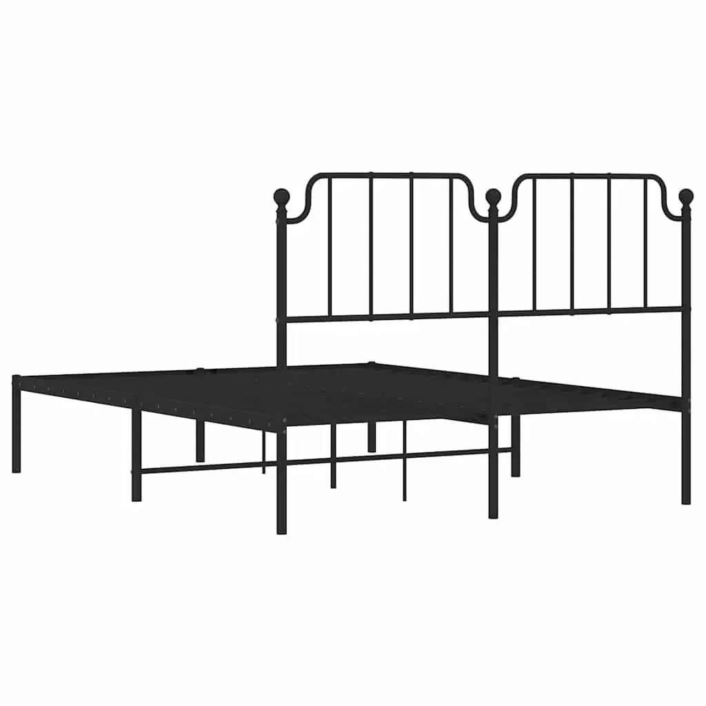 Metal Bed Frame Steel 150x200 cm Black