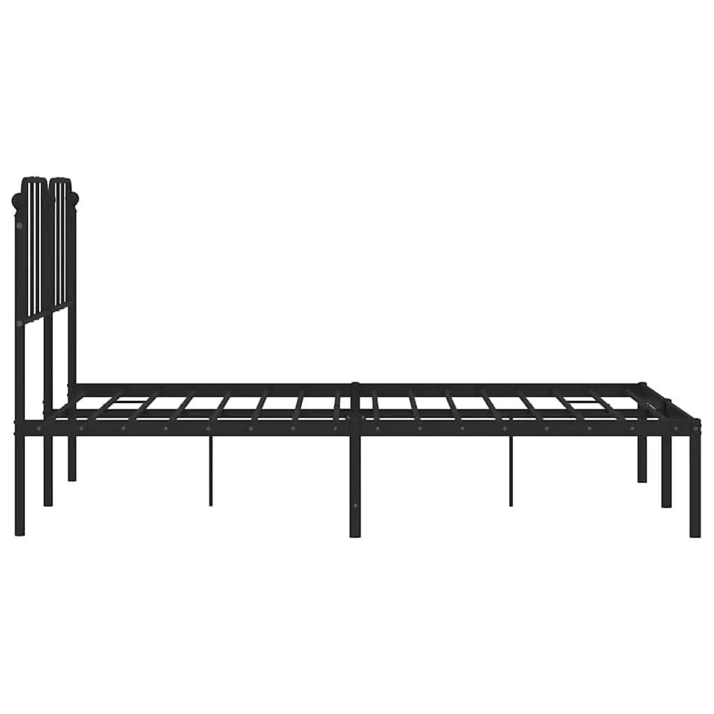 Metal Bed Frame Steel 150x200 cm Black
