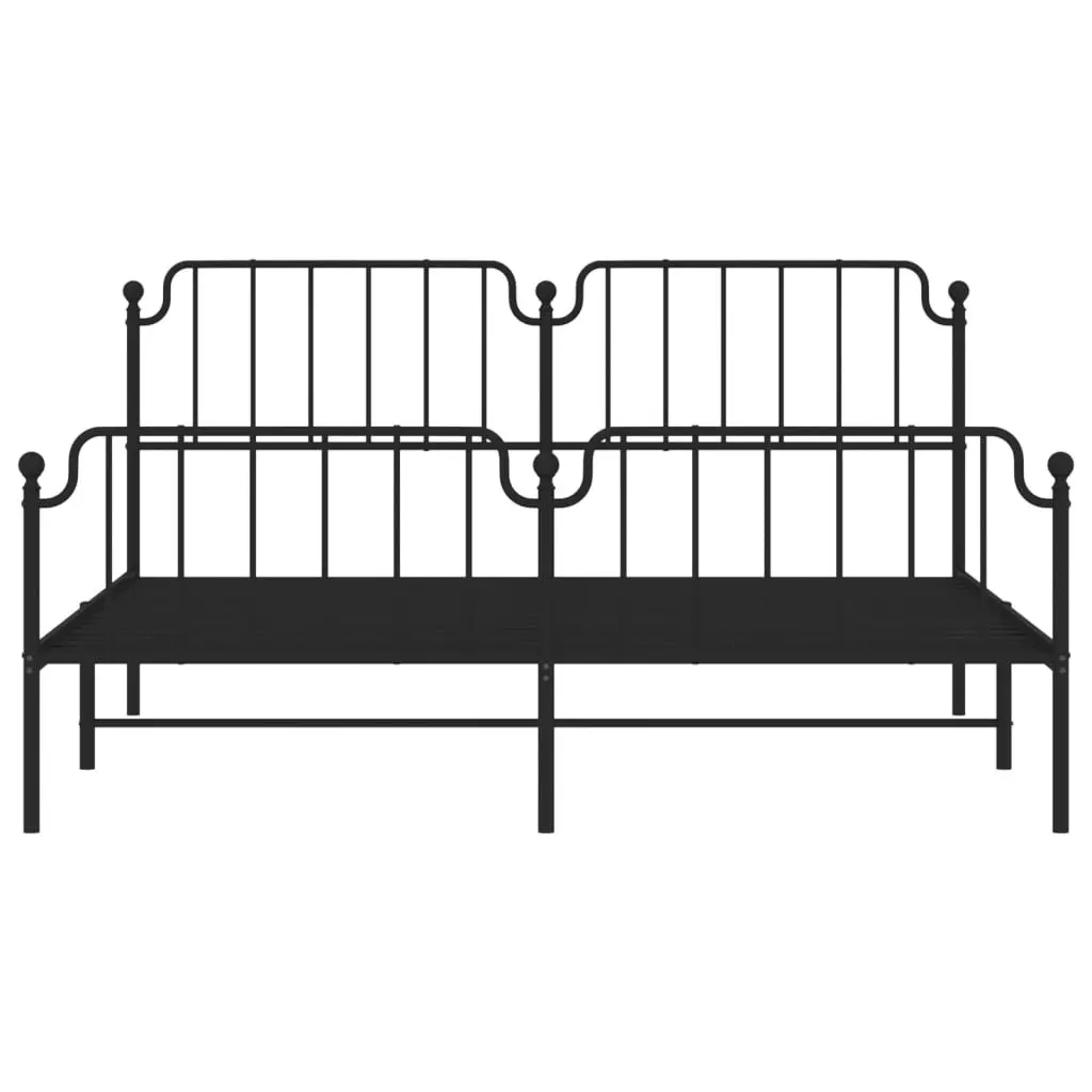 Metal Bed Frame Steel 183x203 cm Black