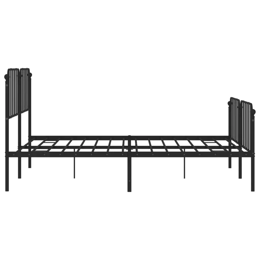 Metal Bed Frame Steel 183x203 cm Black