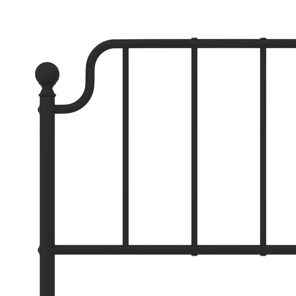 Metal Bed Frame Steel 183x203 cm Black