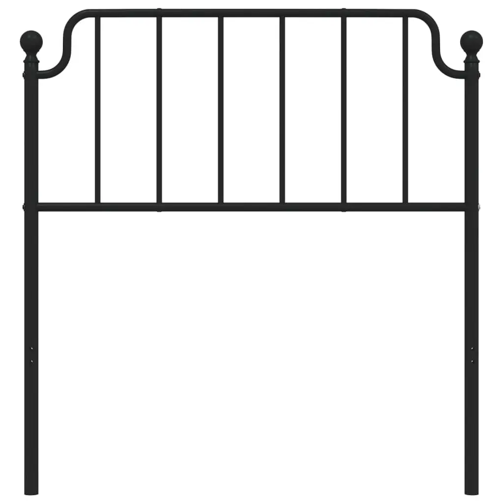 Black Metal Headboard 90 cm for Bed Frame