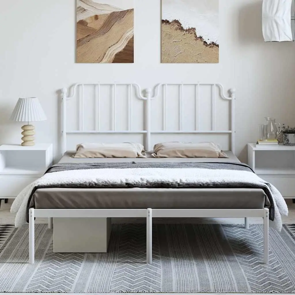 Metal Bed Frame with Headboard 150x200 cm