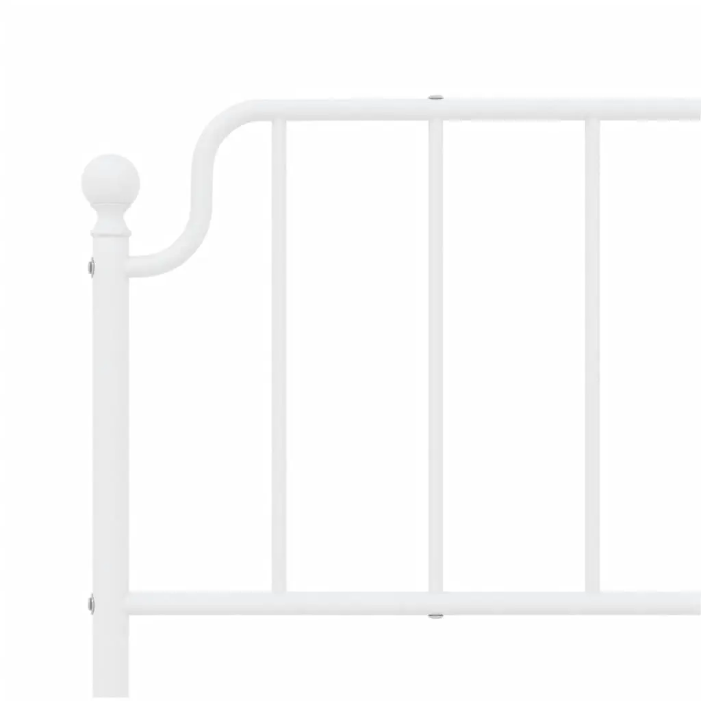 Metal Bed Frame Powder-coated Steel King 183x203 cm White