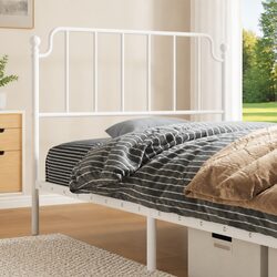 Stylish White Metal Headboard 107cm Powder Coated Steel