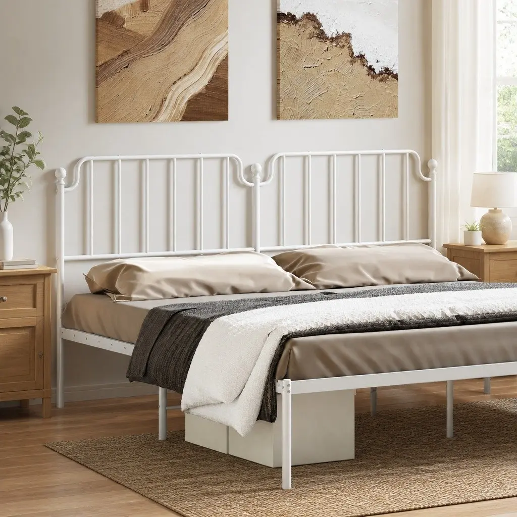 White Metal Headboard 180cm for Bed Frames