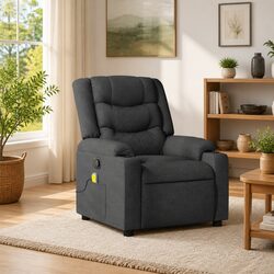 Grey Fabric Massage Recliner Chair with Vibration