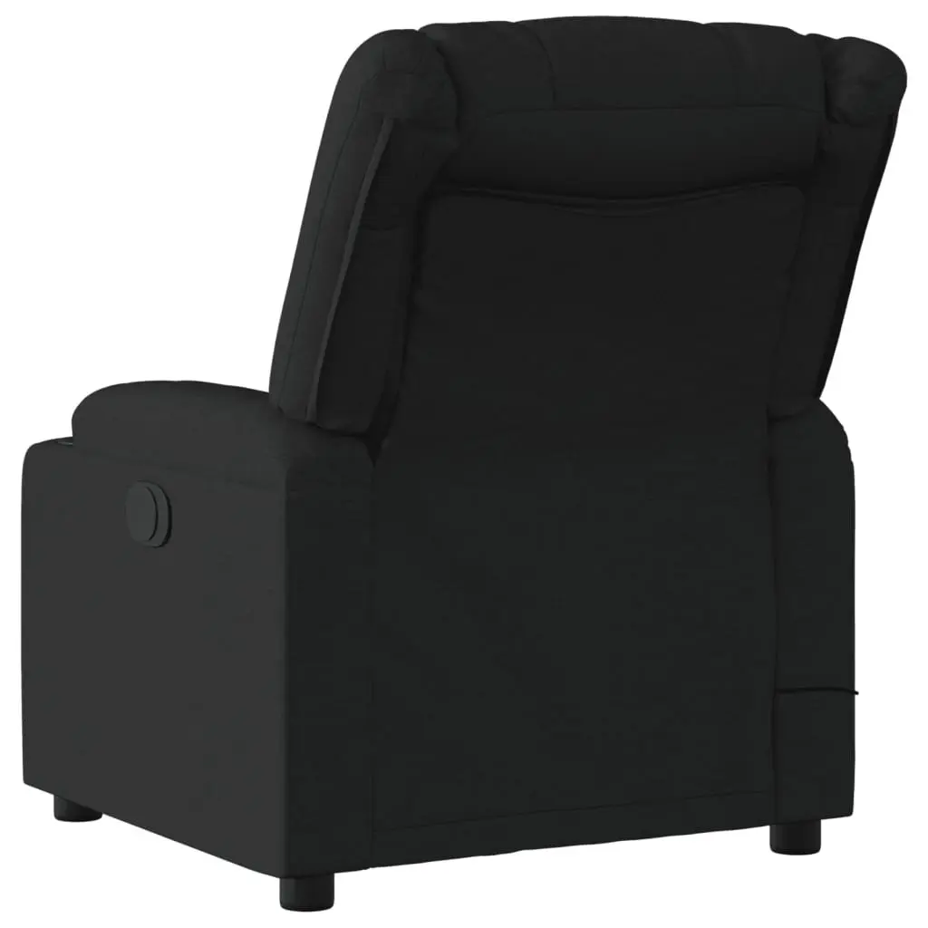 Massage Recliner Chair Fabric Black Manual Recline Armchair