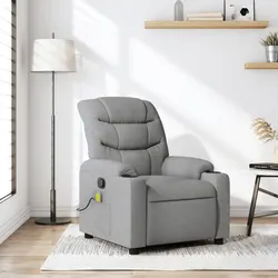 Grey Fabric Manual Reclining Massage Chair with Vibration