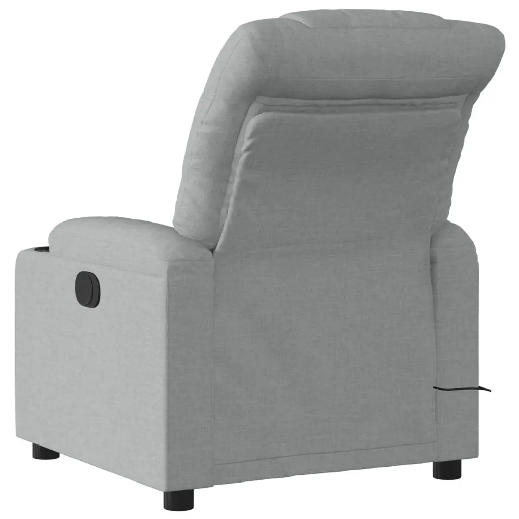Massage Recliner Chair Fabric Light Grey Manual Reclining Armchair with Vibration