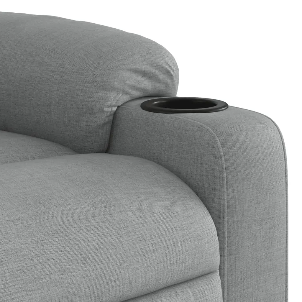 Massage Recliner Chair Fabric Light Grey Manual Reclining Armchair with Vibration