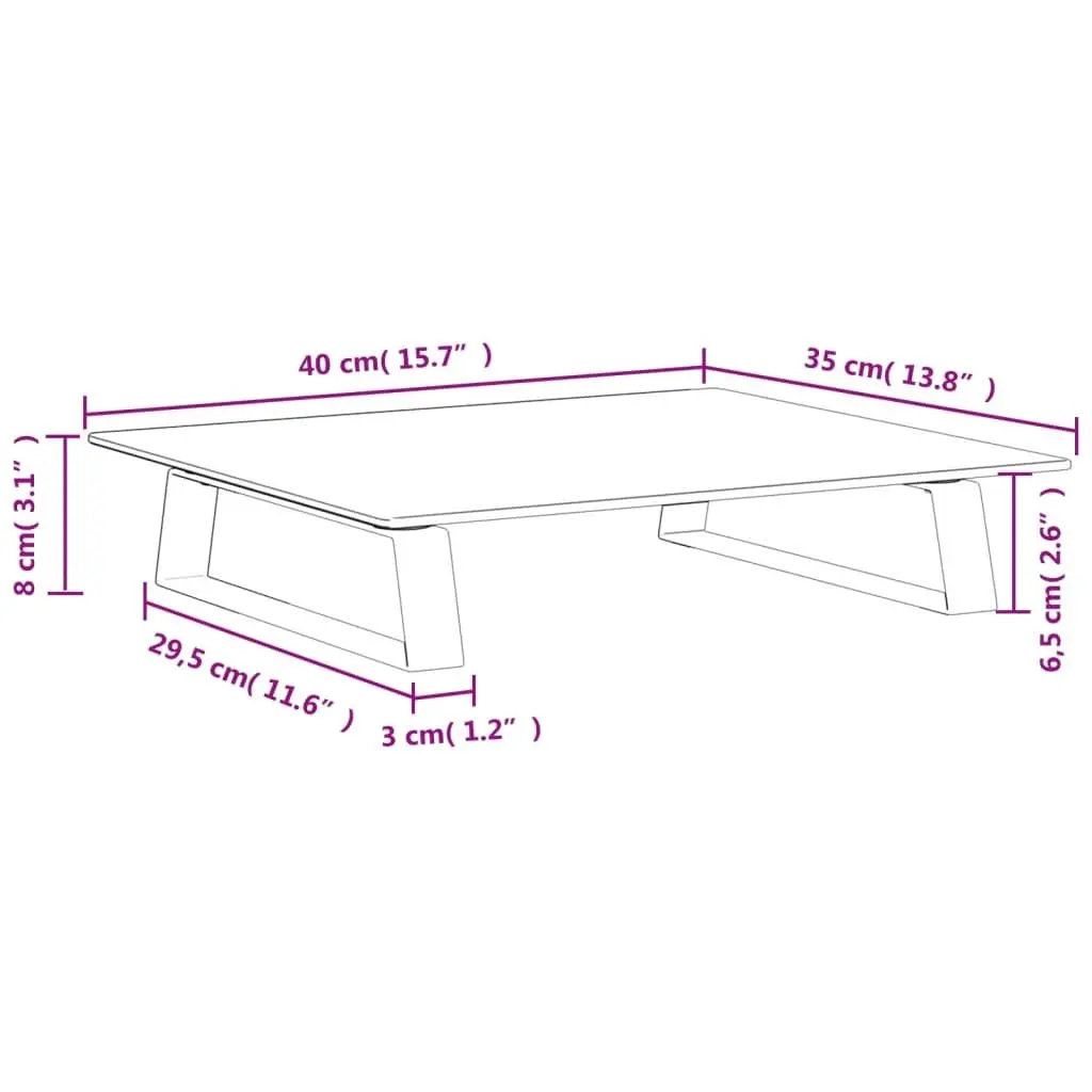 Monitor Stand White Tempered Glass Metal Computer Riser Desk Organiser Storage
