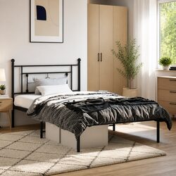 Durable Metal Bed Frame King Single 107x203cm Black