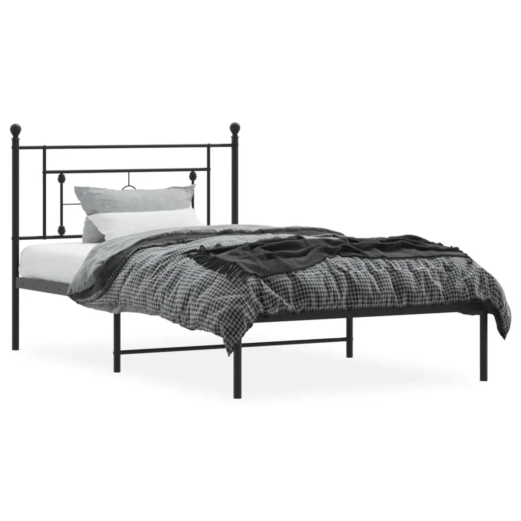 Metal Bed Frame King Single 107x203cm Black