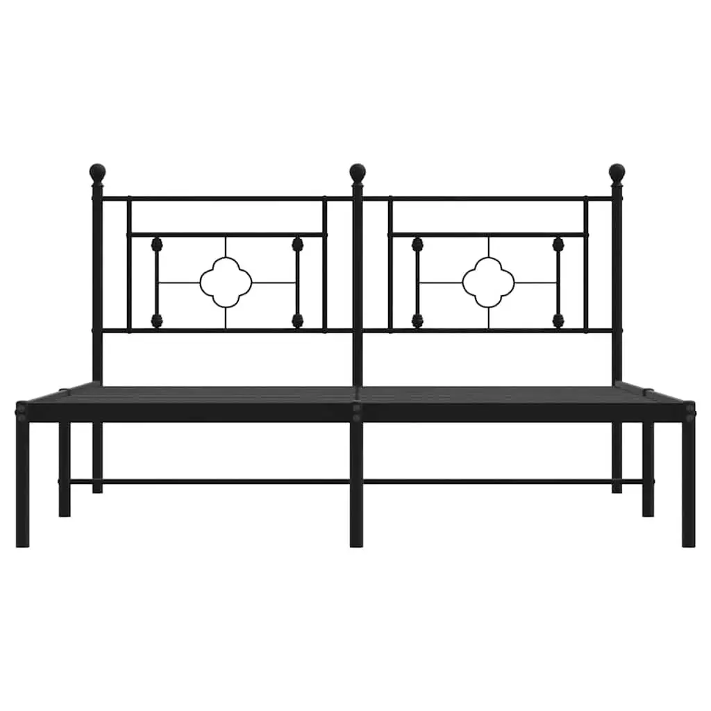 Metal Bed Frame Powder-coated Steel 150x200 cm Black
