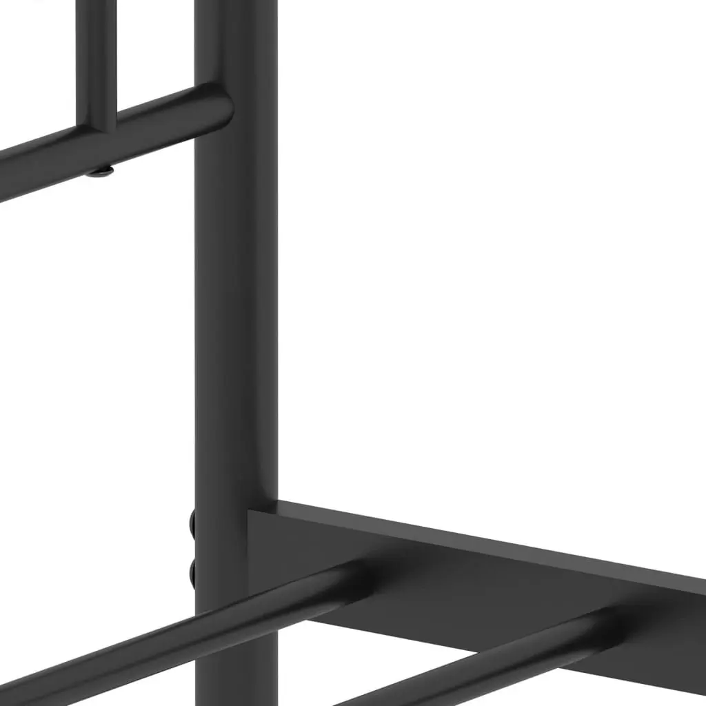 Metal Bed Frame Steel King Size 183x203 cm Black Headboard