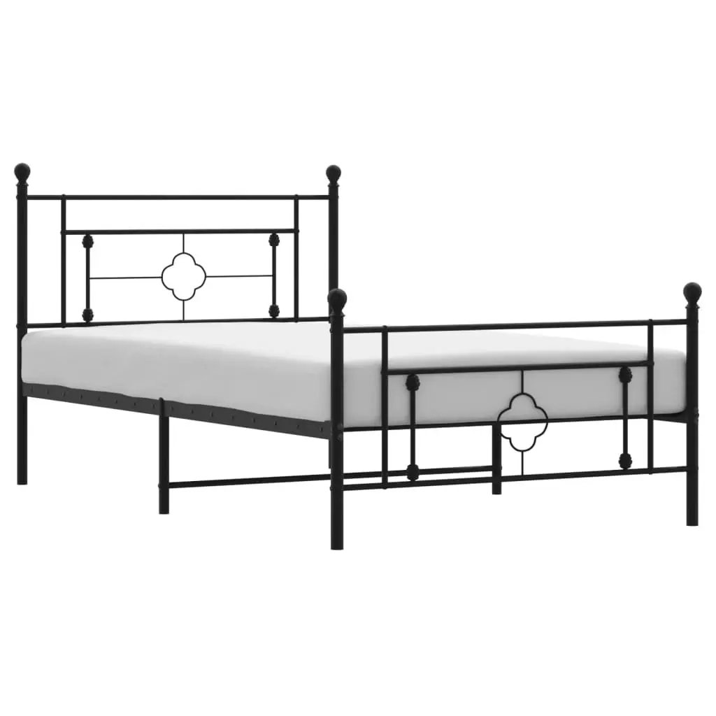 Black Metal Bed Frame King Single with Storage