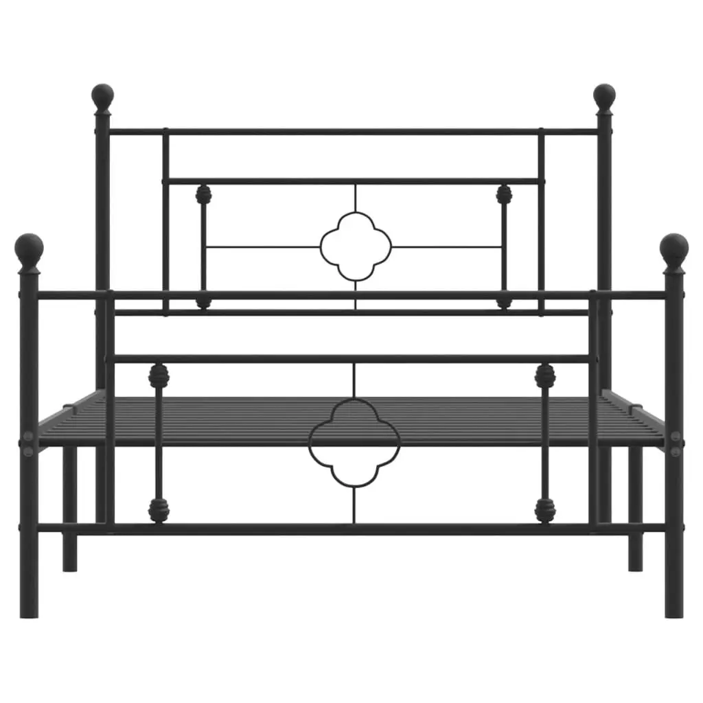Black Metal Bed Frame King Single with Storage