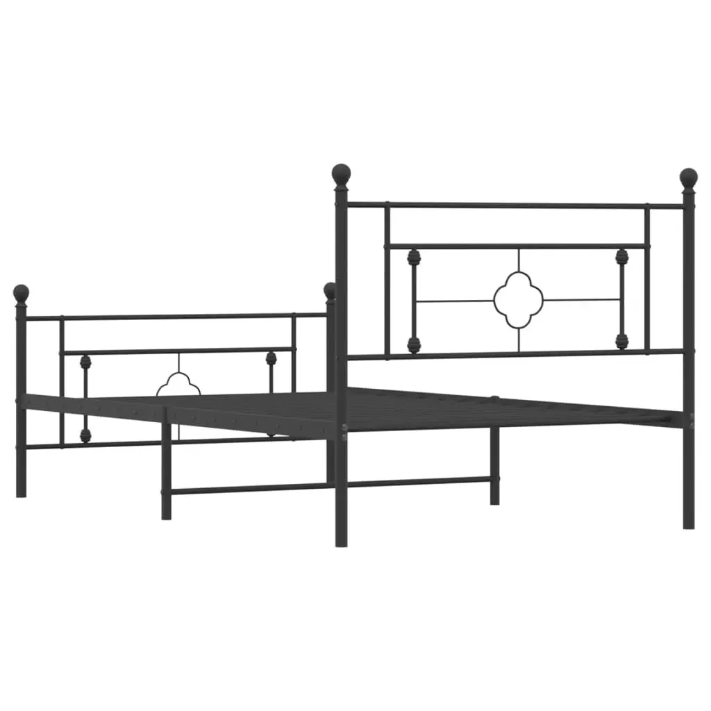 Black Metal Bed Frame King Single with Storage
