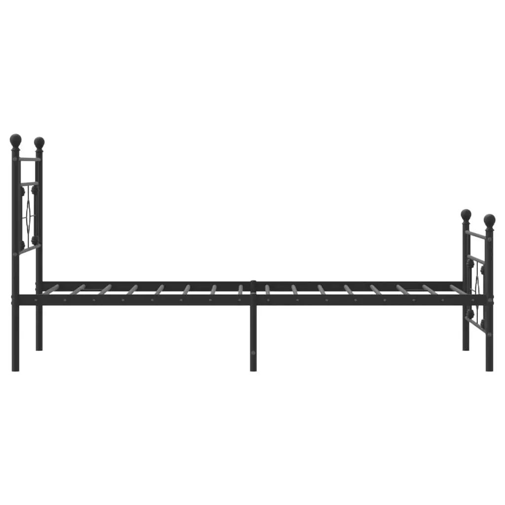 Black Metal Bed Frame King Single with Storage