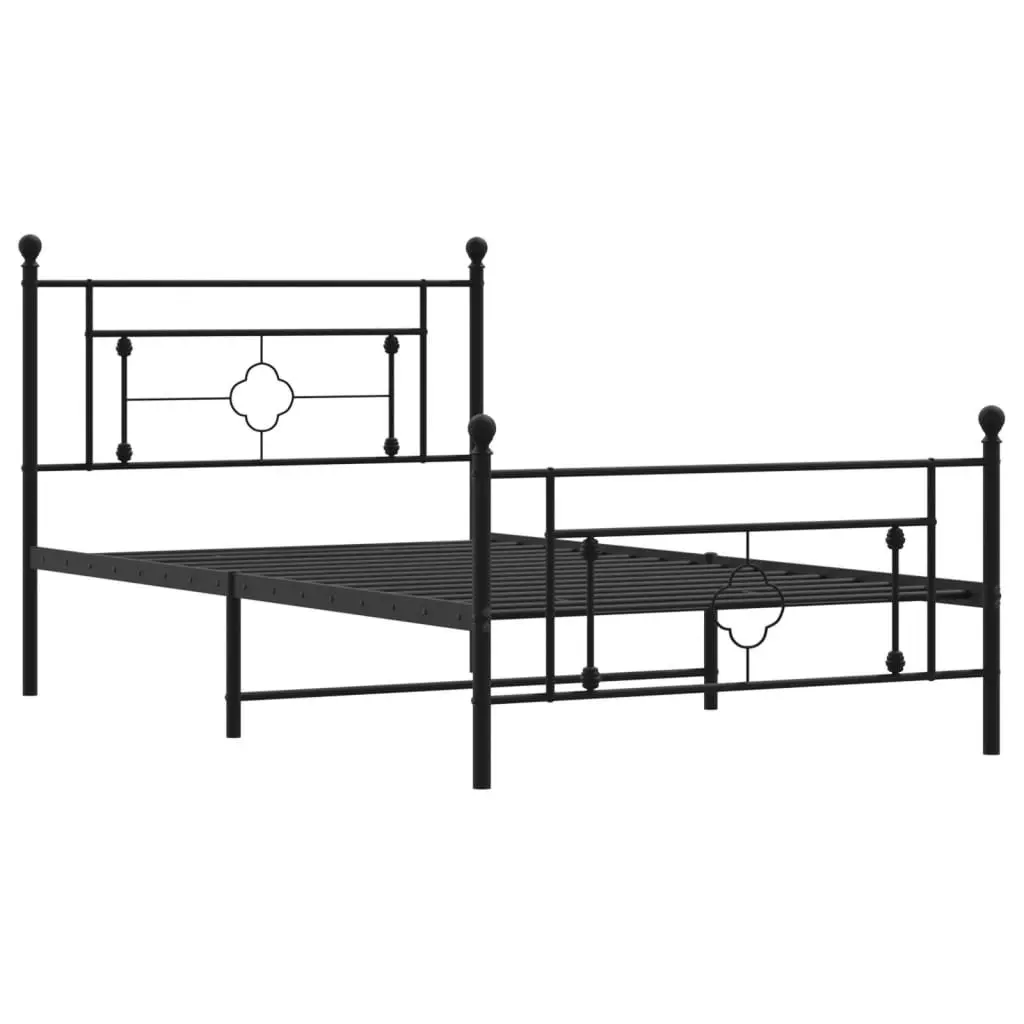 Black Metal Bed Frame King Single with Storage