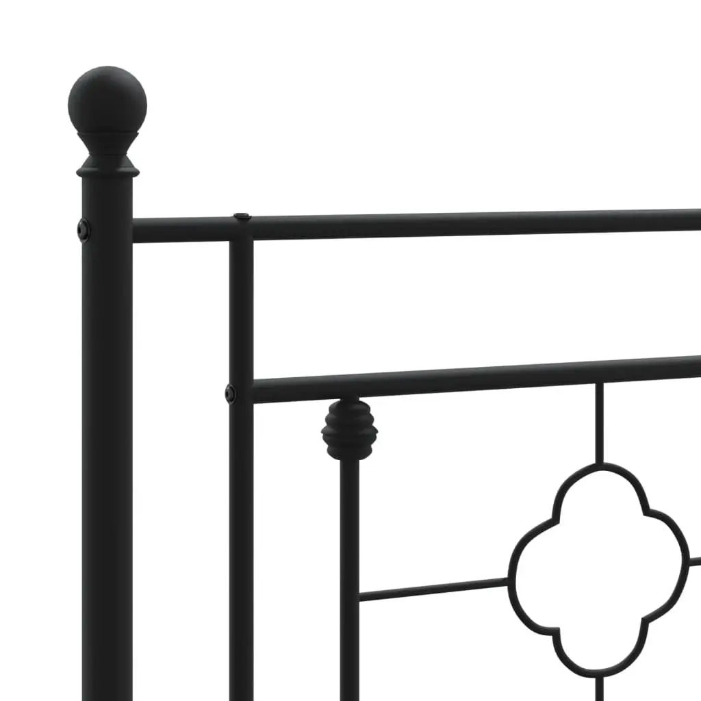 Black Metal Bed Frame 135x190 cm with Storage
