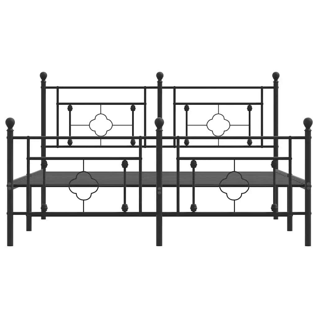 Metal Bed Frame Steel 150x200 cm Black
