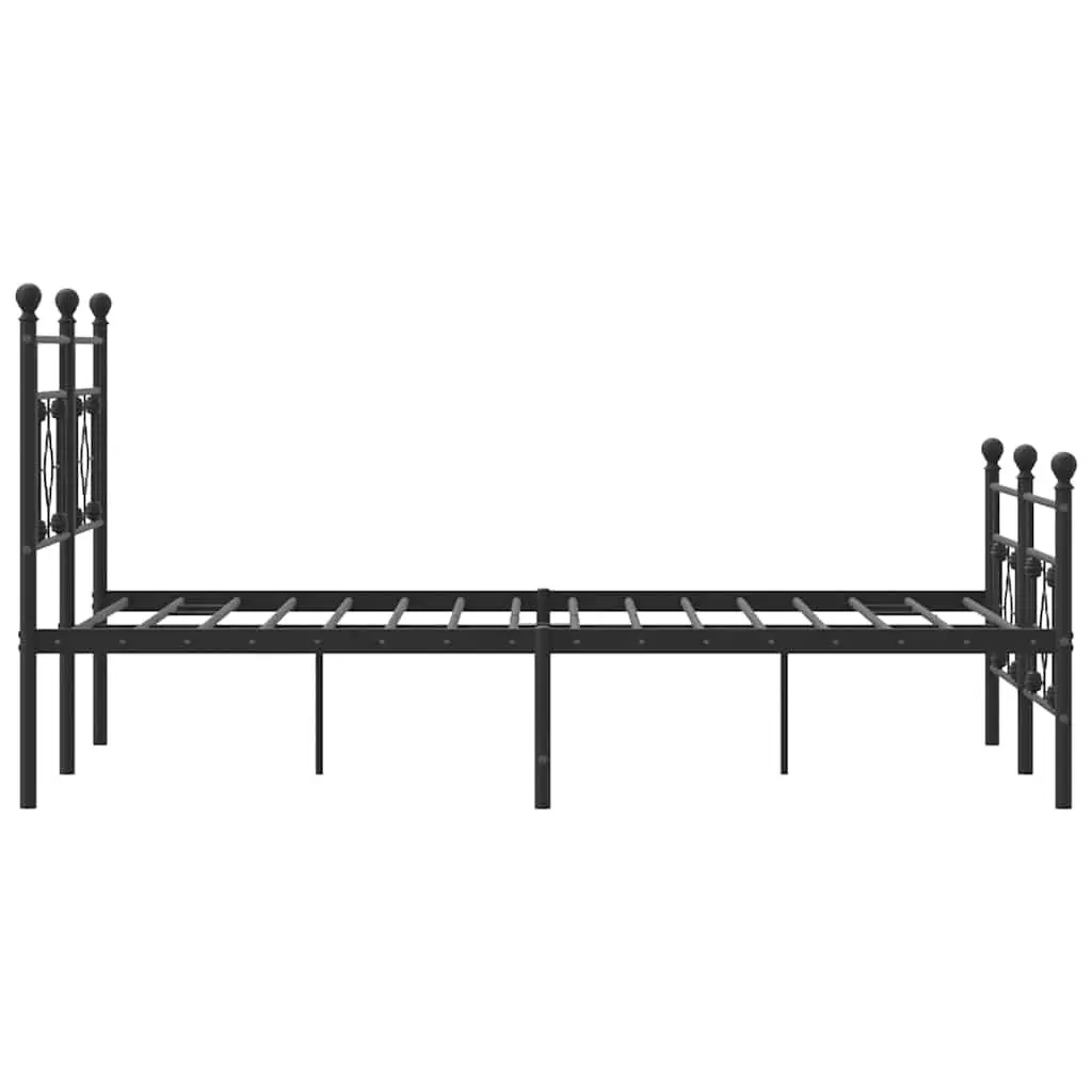 Metal Bed Frame Steel 150x200 cm Black