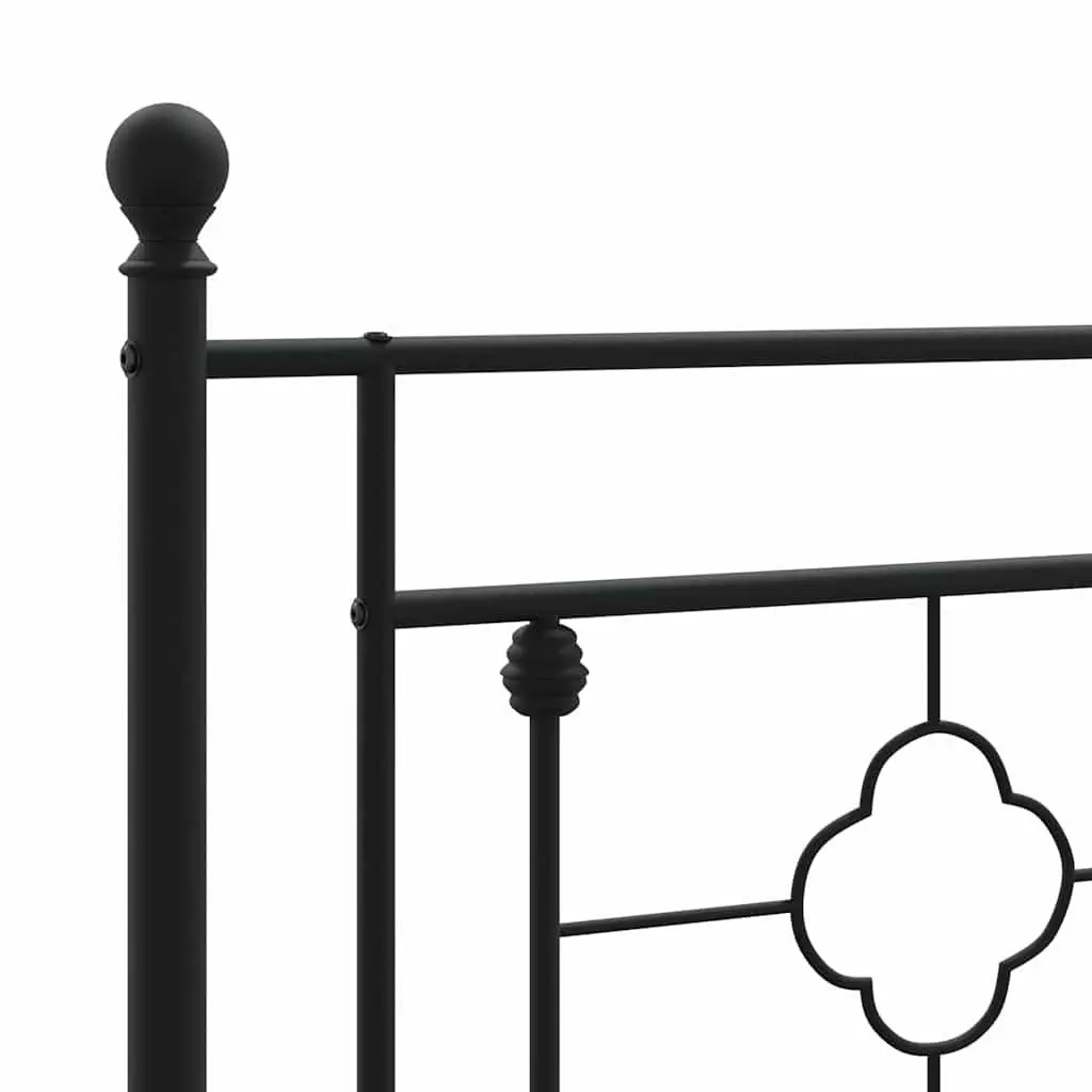 Metal Bed Frame Steel 150x200 cm Black