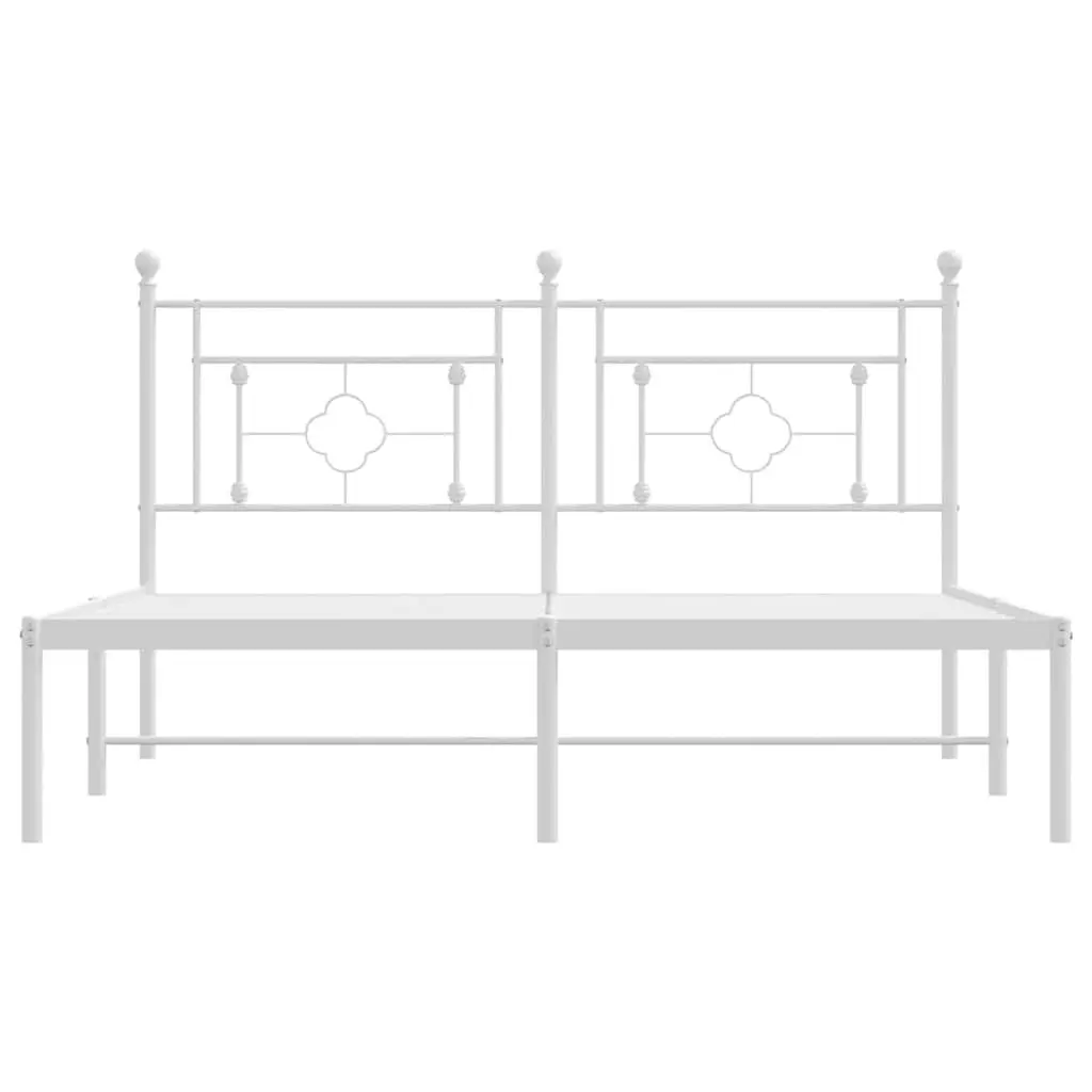 Metal Bed Frame Powder-coated Steel 150x200 cm White