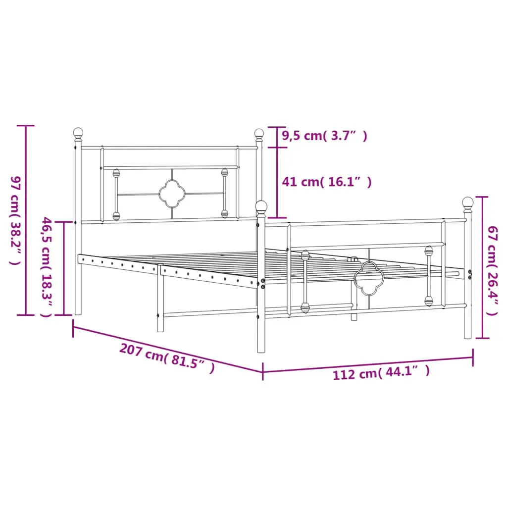 White King Single Metal Bed Frame with Storage